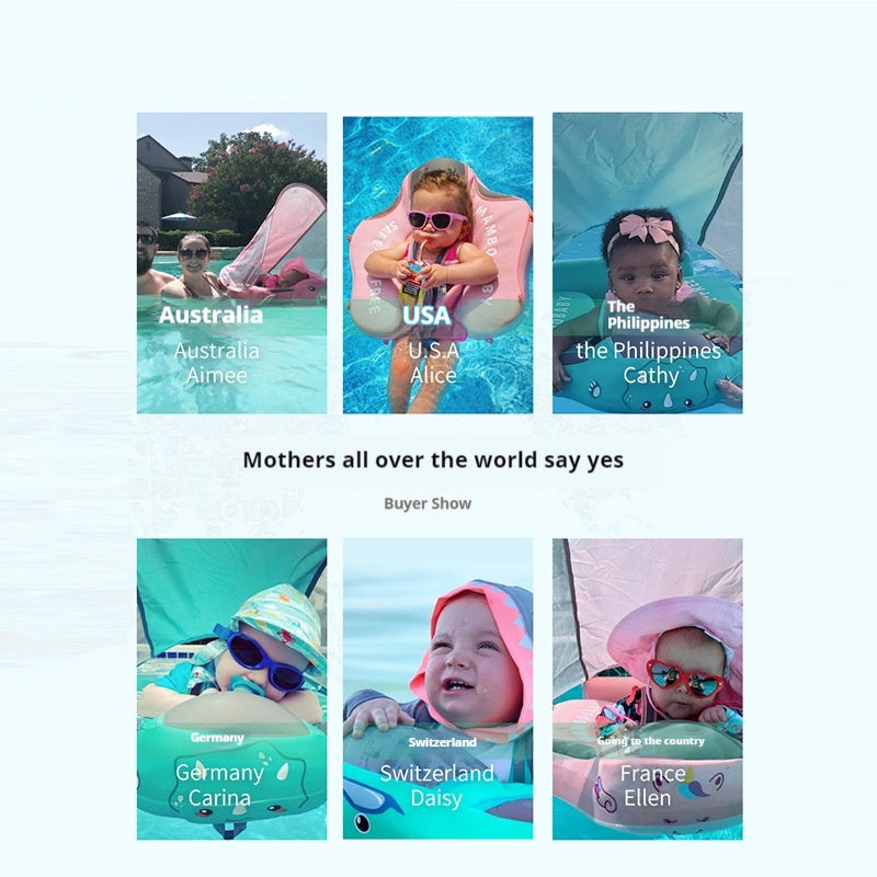 Anillo de natación para bebés con soporte lateral